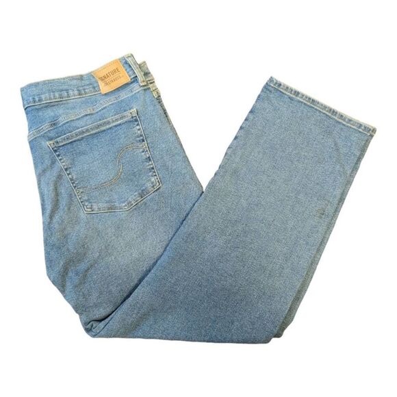 Signature by Levi Strauss Women’s Heritage High Rise Straight Distressed Blue Je - Picture 1 of 5